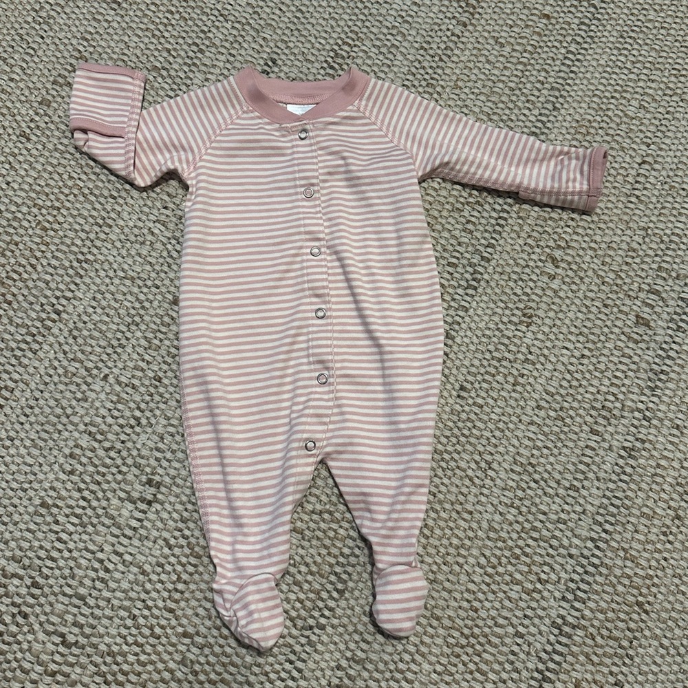 100% Pima Cotton Striped Pink Kids One Piece